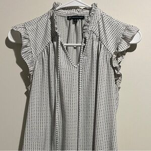 Adrianna Papell Black and White Polka Dot Blouse